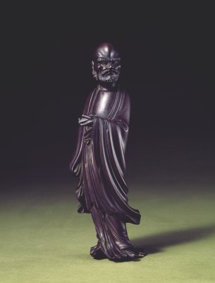 图片[1]-Standing statue of Damo carved from boxwood-China Archive